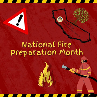 National Fire Preparation Month social media graphic