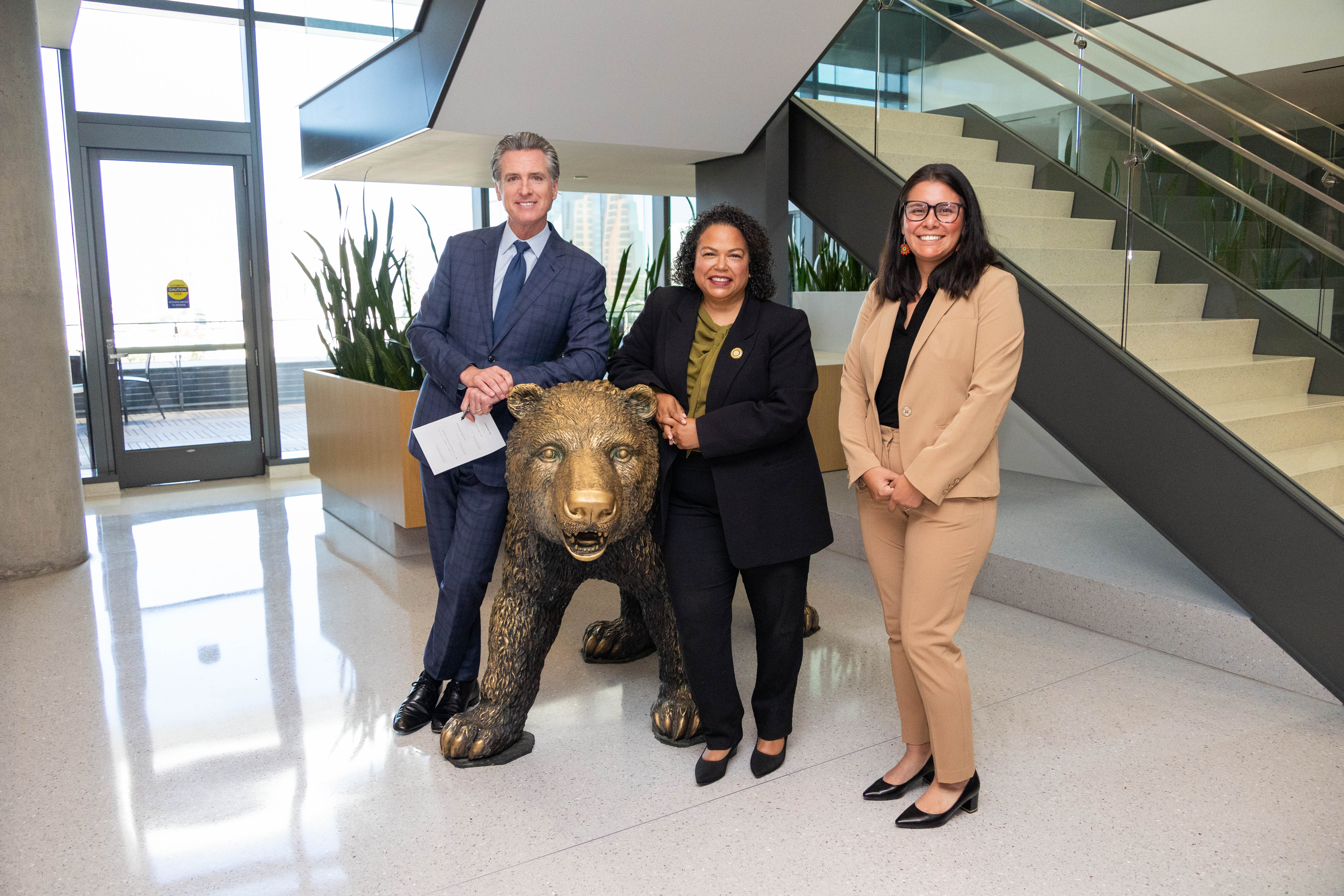 Gov. Newsom, Asm. Mia Bonta, Haydee Dominguez