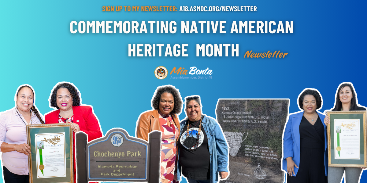 Asm. Bonta Newsletter Graphic Commemorating Native American Heritage Month