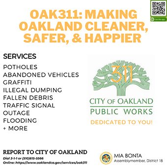Making Oakland Cleaner, 311 flyer