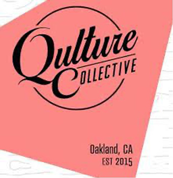 Pink with black writing Qulture Collective logo