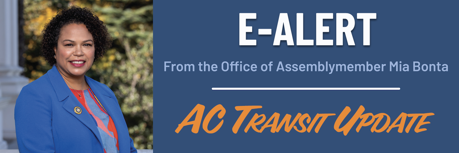 Asm. Bonta AC Transit Update Graphic