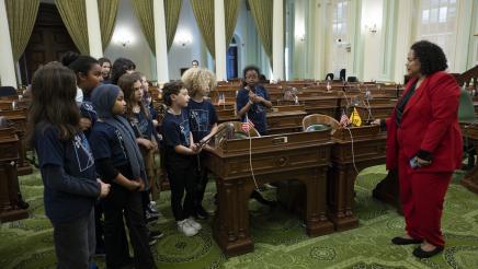 Bonta and students in Chambers - Bay Area Music Project