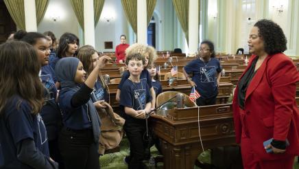 Bonta and students in Chambers - Bay Area Music Project