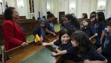 Bonta and students in Chambers - Bay Area Music Project