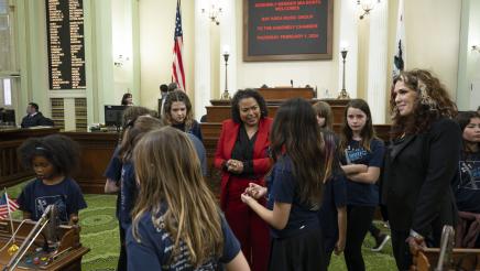 Bonta and students in Chambers - Bay Area Music Project
