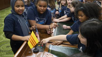 Bay Area Music Project students vote button