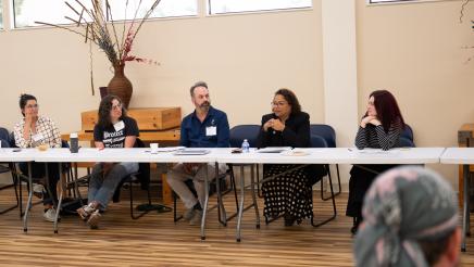 Photo of Asm. Bonta and guests LGBTQ Roundtable