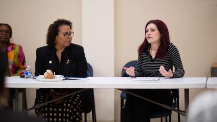 Photo of Asm. Bonta and guest LGBTQ Roundtable