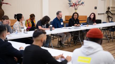 Photo of Asm. Bonta and guests LGBTQ Roundtable