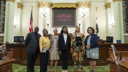 Asm. Bonta AIM for Dr Marvin L. Boomer Jr with family