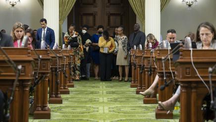Moment of Silence for Dr Marvin L. Boomer Jr with family